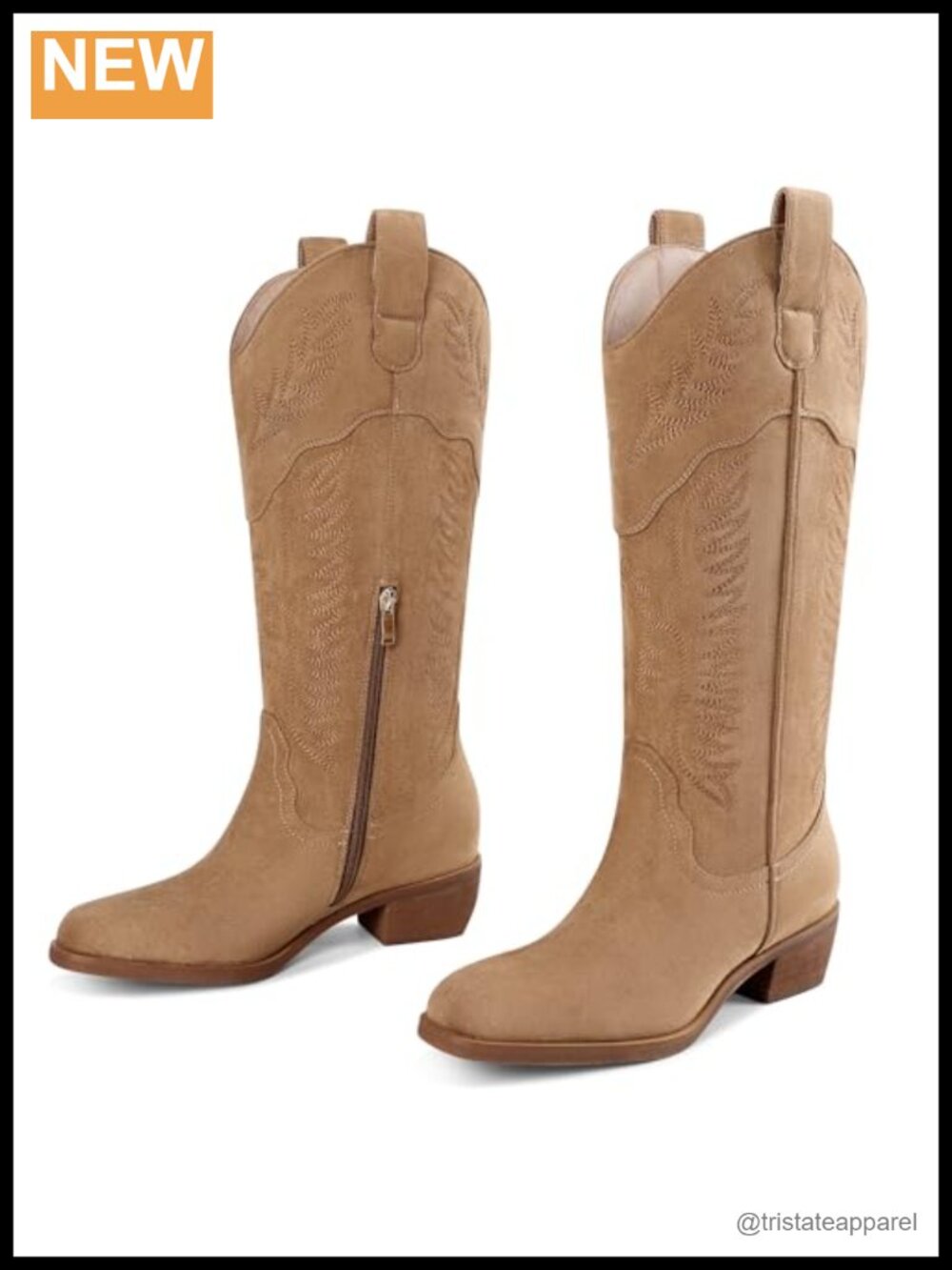 Knee High Cowboy Boots for Women Western Tall Cowgirl Boots with Embroidery